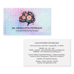 Psychologist Psychotherapy Counselor Business Card