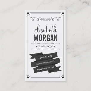 Psychologist - Retro Black and White Business Card
