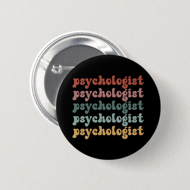 Psychologist Retro Psychology Student Graduation Button (Front & Back)