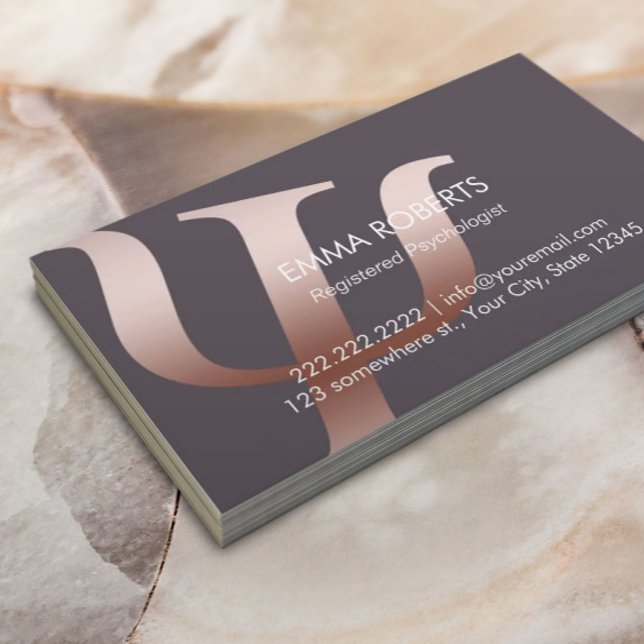 Psychologist Rose Gold Symbol Appointment Card (Creator Uploaded)