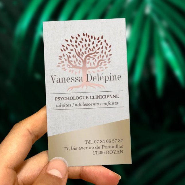 Psychologist Rose Gold Tree Elegant Appointment Card (Creator Uploaded)