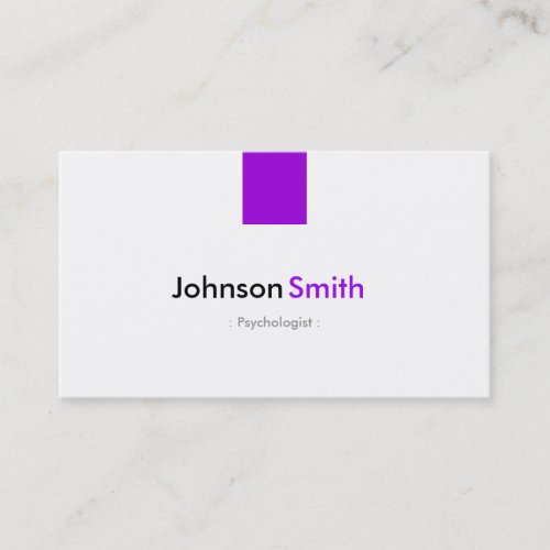 Psychologist _ Simple Purple Violet Business Card