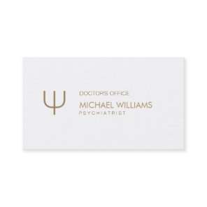 Psychologist - Stylish Professional White Symbol Business Card