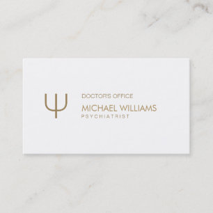 Psychologist - Stylish Professional White Symbol Business Card