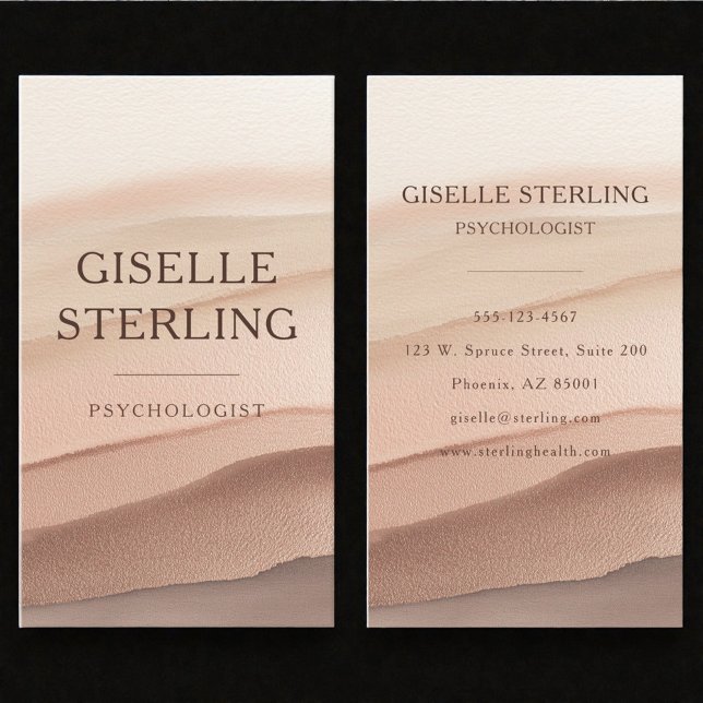 Psychologist Terracotta Neutral Watercolor Business Card (Creator Uploaded)