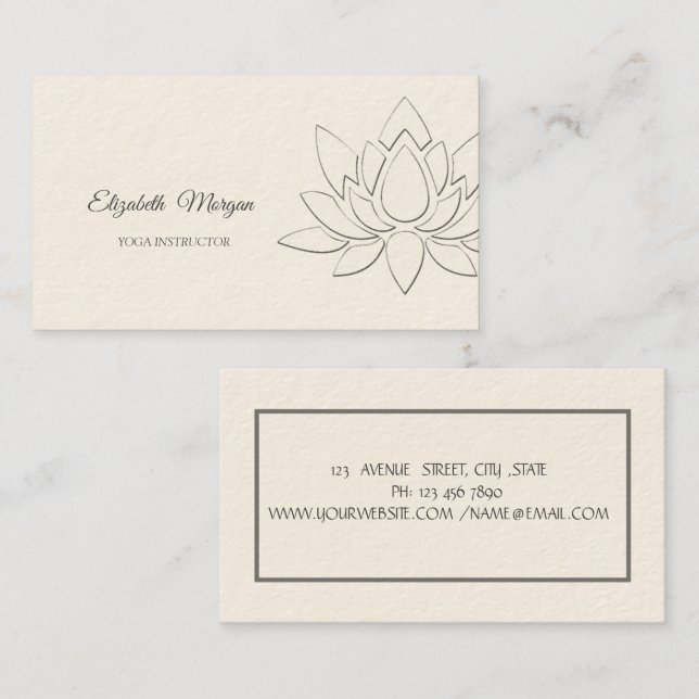 Psychologist, Therapist,Chic Lotus Business Card (Front/Back)
