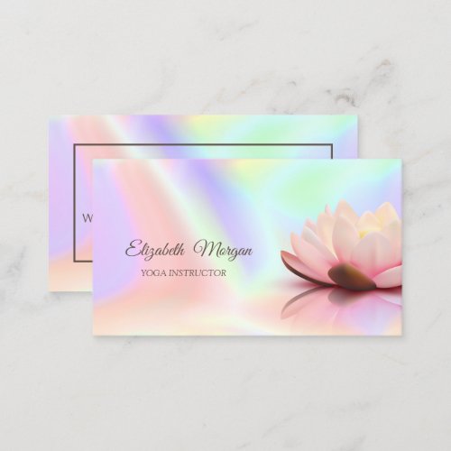 Psychologist TherapistChic LotusYoga Holographic Business Card
