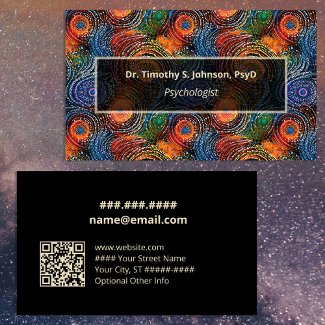 Psychologist | Therapist Colorful Swirls QR Code
