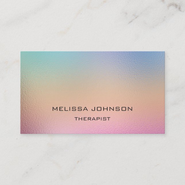 Psychologist Therapist Couch Ombre Blue Pink Rose Business Card (Front)
