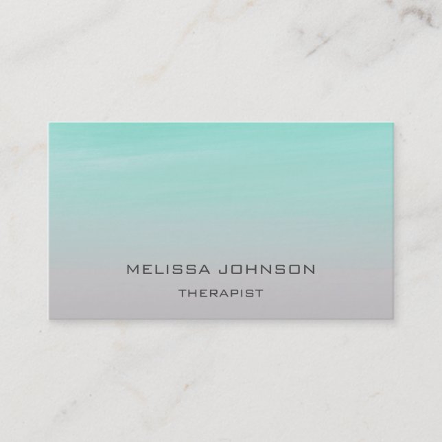 Psychologist Therapist Couch Ombre Mint Gray Business Card (Front)