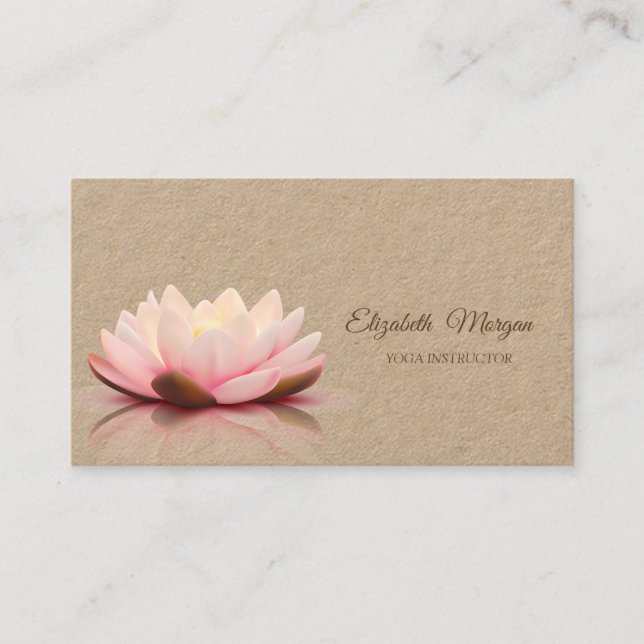 Psychologist Therapist, Lotus, Yoga Business Card (Front)