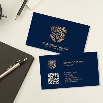 Psychologist Therapist Psychiatrist Qr Code Business Card by smmdsgn at Zazzle