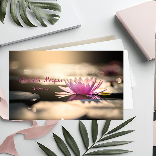 Psychologist Therapist Zen Lotus Lake Business Card