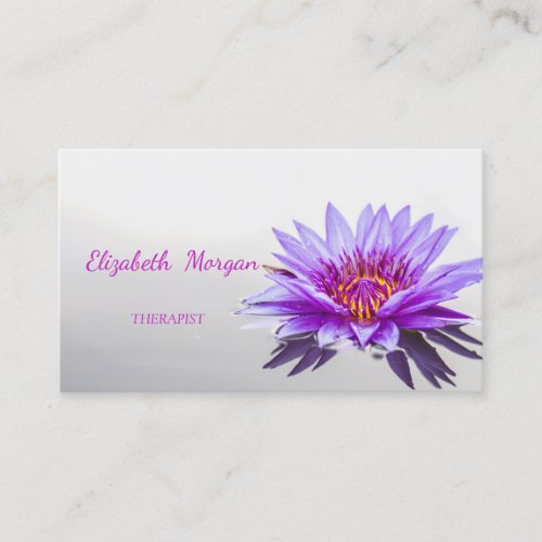 Psychologist Therapist ZenPurple Lotus Flower Business Card