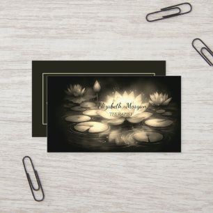 Psychologist Therapist Zen Stones,Gold Lotus Business Card