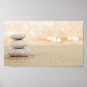 Psychologist Therapist Zen Stones Sand Poster