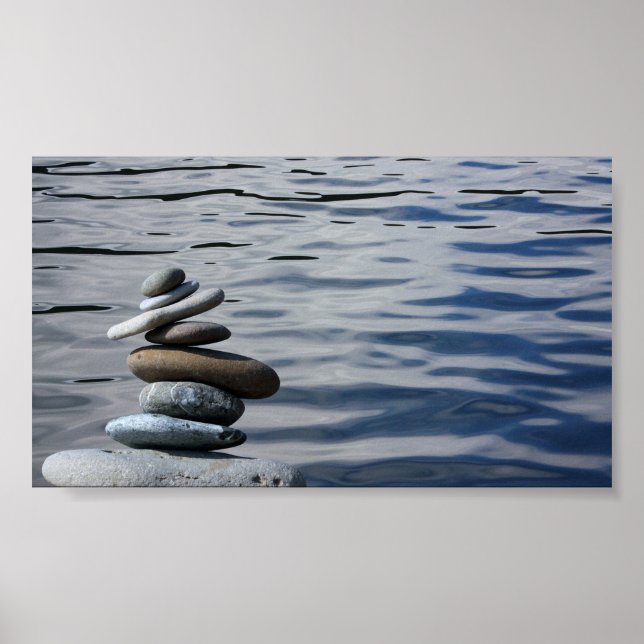 Psychologist Therapist Zen Stones, Sea Poster (Front)