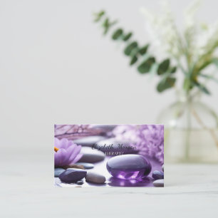 Psychologist Therapist Zen Stones,Violet Lotus Business Card