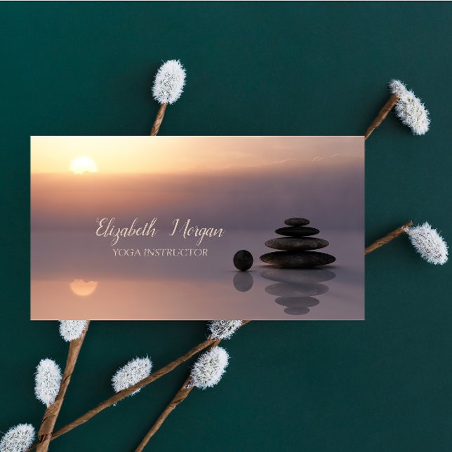 Psychologist Therapist Zen, Sunset Business Card (Creator Uploaded)