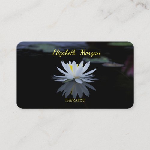 Psychologist Therapist ZenWhite Lotus Flower Business Card