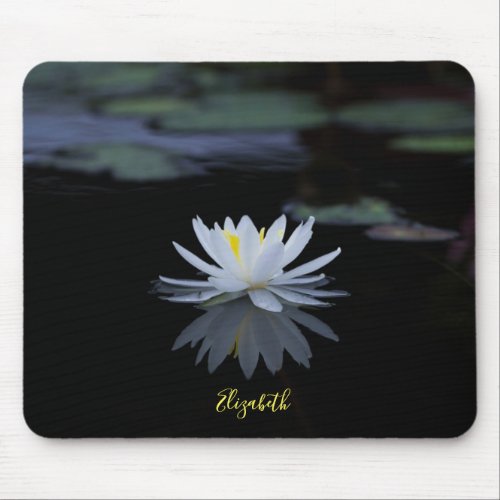 Psychologist Therapist ZenWhite Lotus Flower Mouse Pad