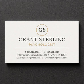 Psychologist White Gold Modern Elegant Luxury Business Card
