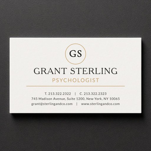 Customizable Psychologist White Gold Modern Elegant Luxury Business Card