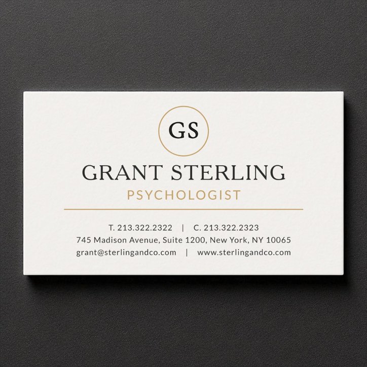 Psychologist White Gold Modern Elegant Luxury Business Card