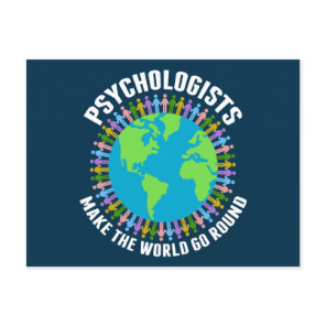 Psychologists Make the World Go Round Psychology Postcard