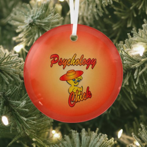 Psychology Chick 5 Glass Ornament