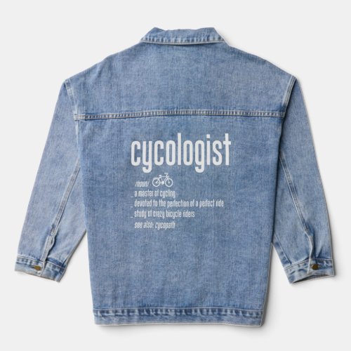 Psychology Cyclist Biker Biking Cycologist Bicycle Denim Jacket