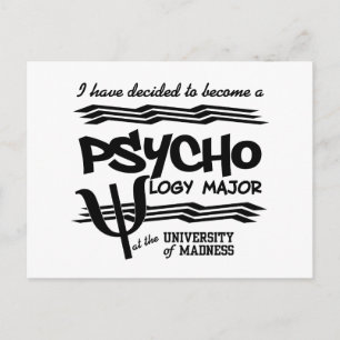 Psychology Major postcard - funny announcement