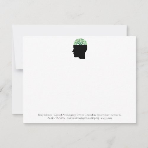 Psychology Office Tree Modern Custom Counselor Note Card
