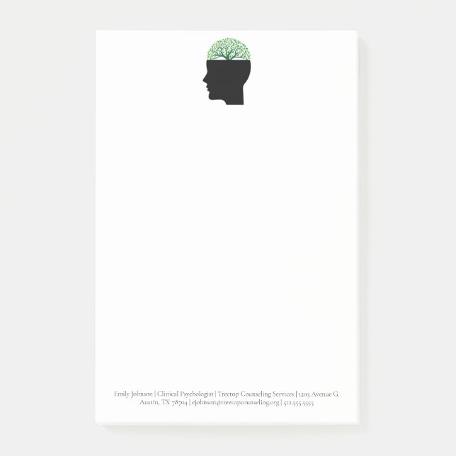 Psychology Office Tree Modern Custom Counselor Post-it Notes (Front)
