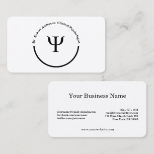Psychology Psi Symbol Clinical Psychologist Business Card
