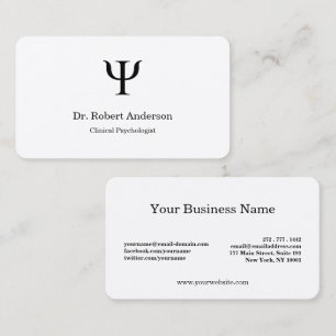 Psychology Psi Symbol Clinical Psychologist Business Card
