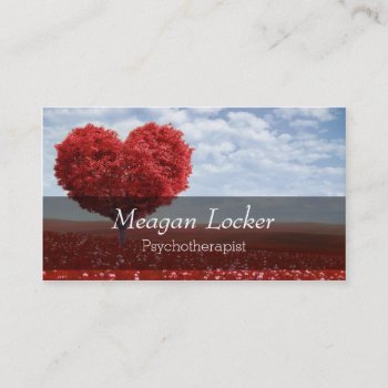 Psychology Red Heart Tree Business Card by cardbox at Zazzle