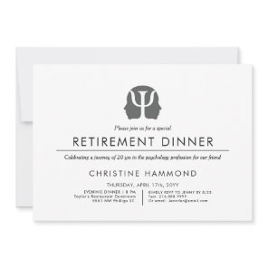 Psychology Retirement Dinner | Minimal Style Invitation