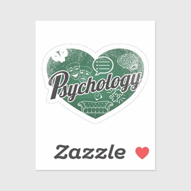 Psychology Retro Heart Blackboard Love Sticker (Sheet)