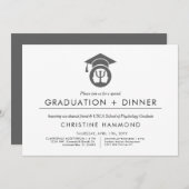 Psychology School Graduation | Minimalist Invite (Front/Back)