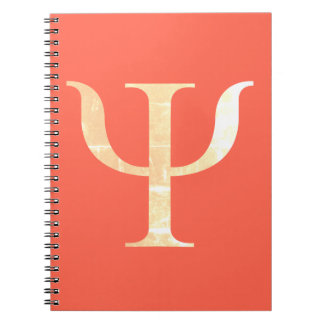 Psychology Science Symbol Orange Spiral Notebook