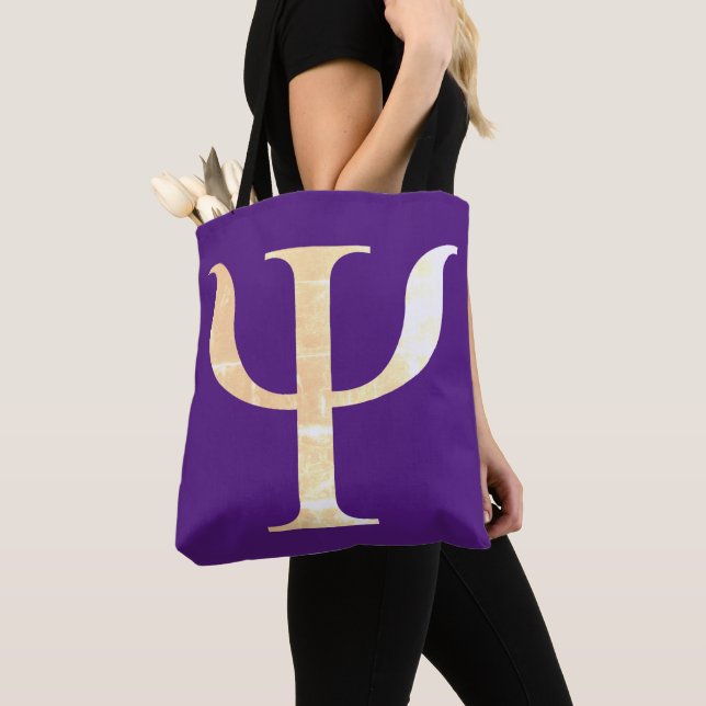 Psychology Science Symbol Purple Tote Bag (Close Up)