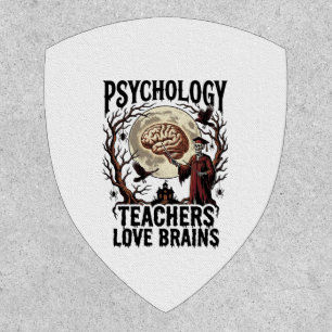 Psychology Teacher Halloween Brain Lover Gothic Sh Patch