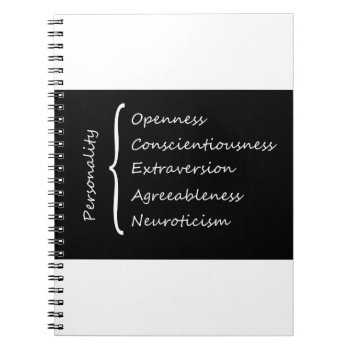 Psychology The Big Five Personality Traits. Notebook by Funkyworm at Zazzle