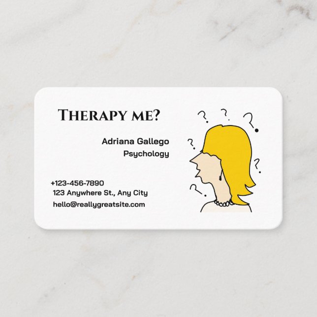 Psychology therapy Business card (editable) (Front)