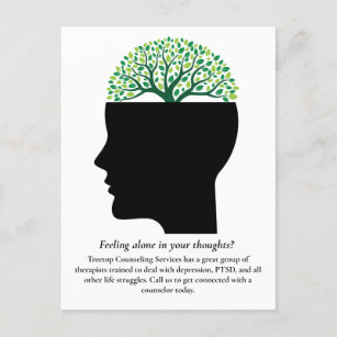 Psychology Tree Therapist Counselor Marketing Postcard