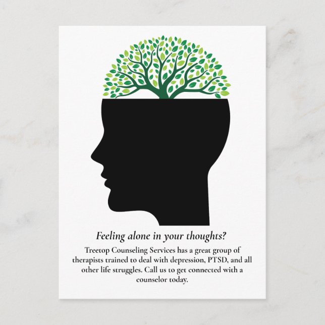 Psychology Tree Therapist Counselor Marketing Postcard (Front)