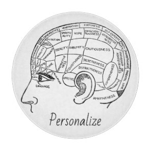 Psychology vintage phrenology psychiatry brain   cutting board