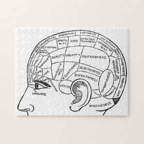 Psychology vintage phrenology psychiatry brain  jigsaw puzzle