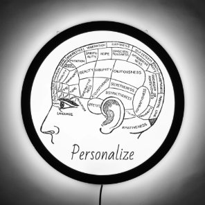 Psychology vintage phrenology psychiatry brain  LED sign